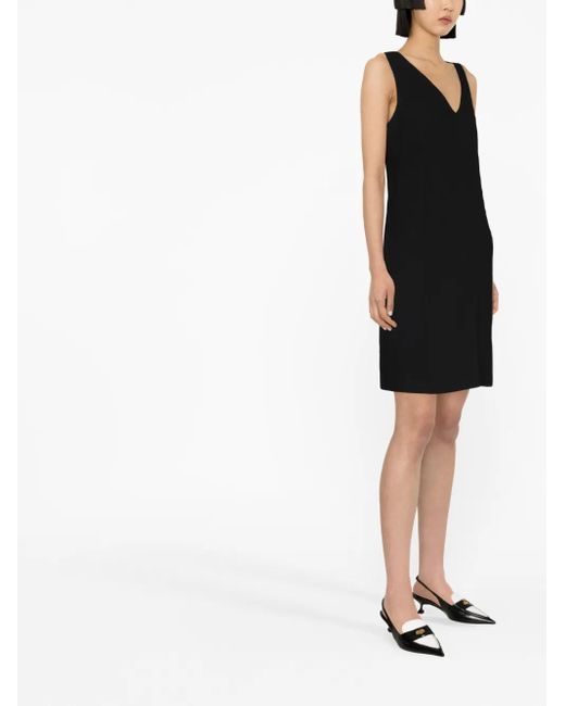 Emporio Armani Black V-Neck Sleeveless Dress