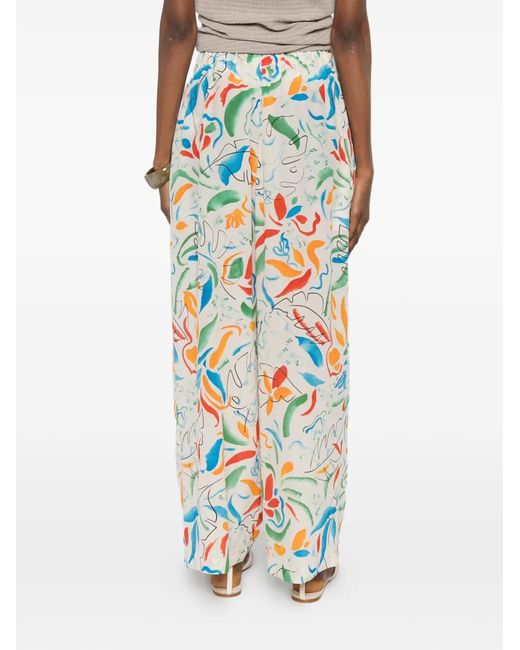 Aspesi White Abstract-Pattern Trousers