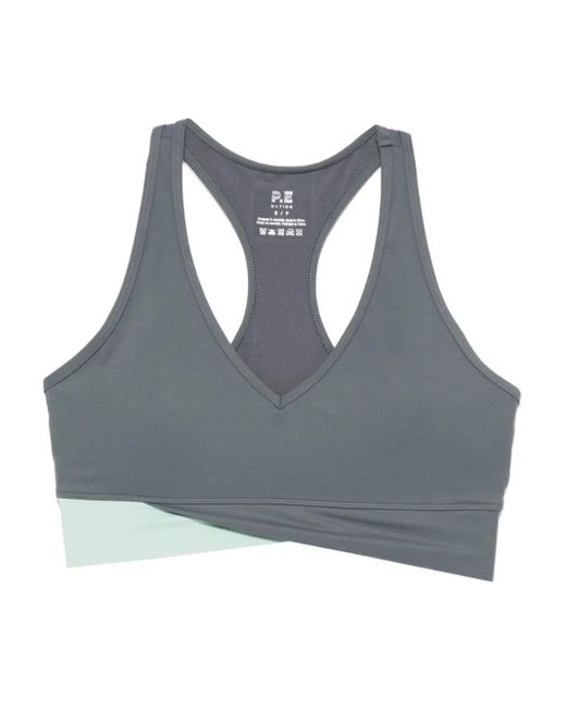 P.E Nation Blue Wander Crossover Sports Bra