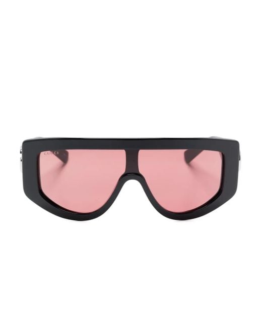 Gafas de sol con placa Double G Gucci de color Pink