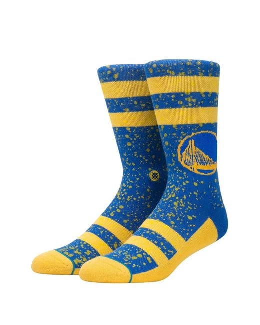 Stance Blue Nba Golden State Warriors Overspray Socks for men