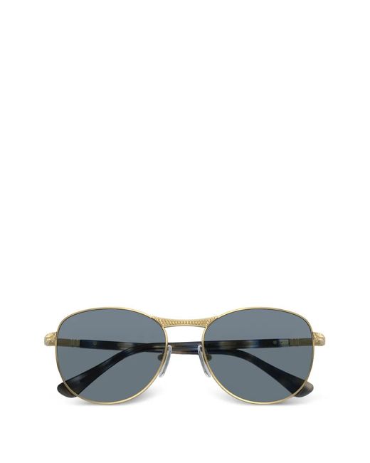 Persol Gray Diamond-Pattern Geometric-Frame Sunglasses