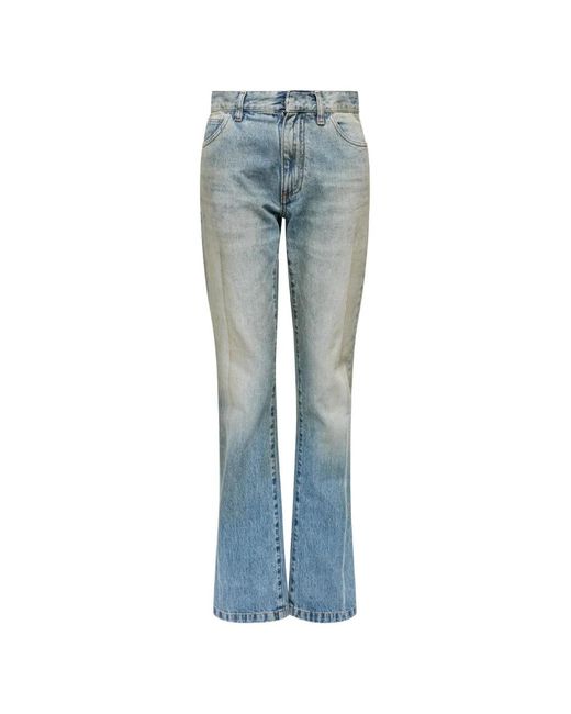 MM6 by Maison Margiela Blue Straight-Leg Five-Pocket Jeans