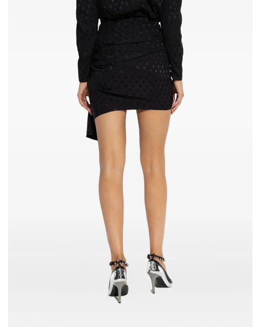 Isabel Marant Black Polka-Dot Draped Mini Skirt