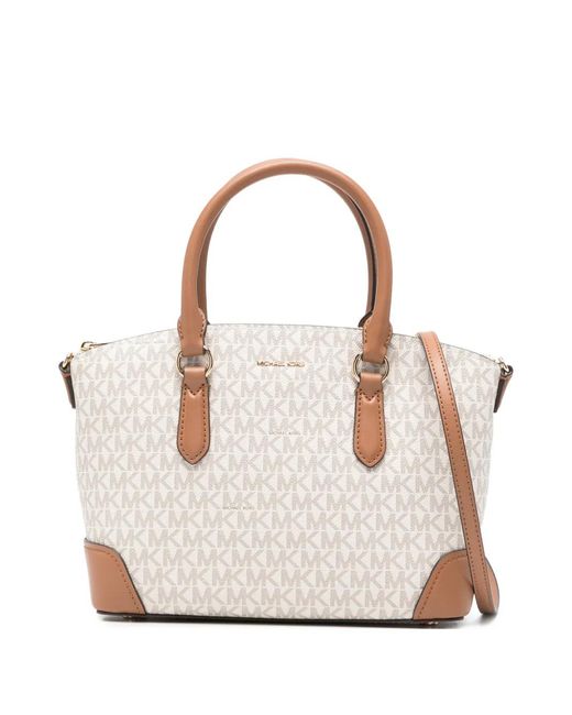 Michael Kors White 'Murphy' Tote Bag With All-Over Logo Print