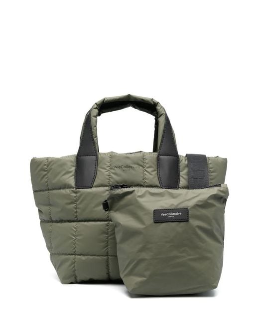VEE COLLECTIVE Green Gesteppte Tote Bag Mit Logo-Print