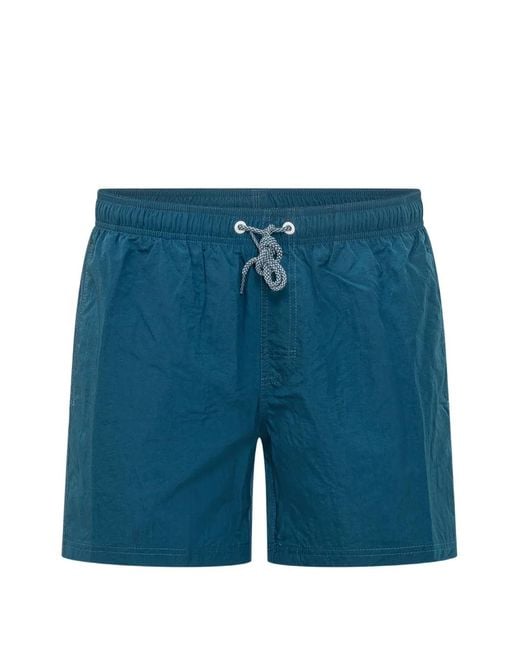 Sundek Blue Short De Bain À Design Froissé for men