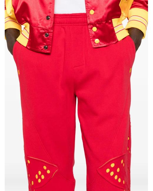 Kiko Kostadinov Red X Fox Lab Perforated Fleece Jogger for men