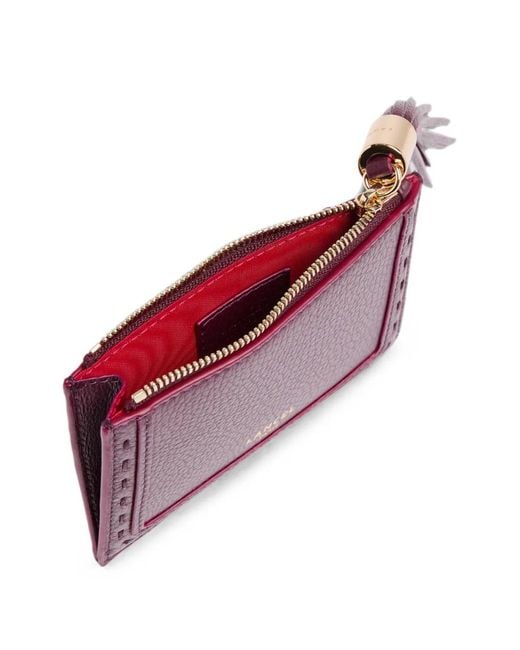 Lancel Purple Premier Flirt Leather Cardholder