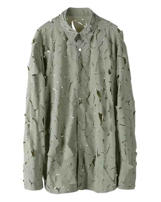 Post Archive Faction PAF Green Cut-Out Shirt for men
