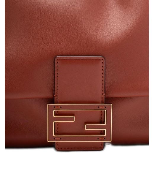 Fendi Brown Mamma Baguette Medium Leather Shoulder Bag
