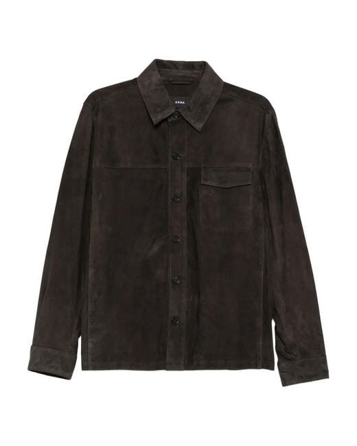 Arma Black Pocketed Buttoned Shirt Jacket for men