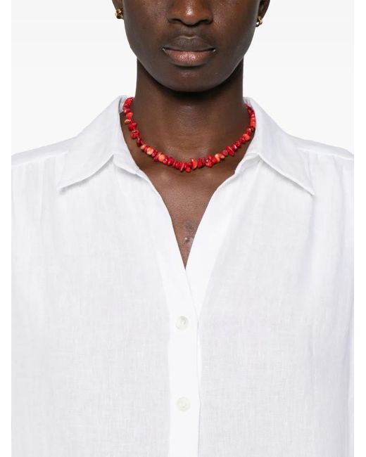 Eleventy White Tiered Linen Mini Dress