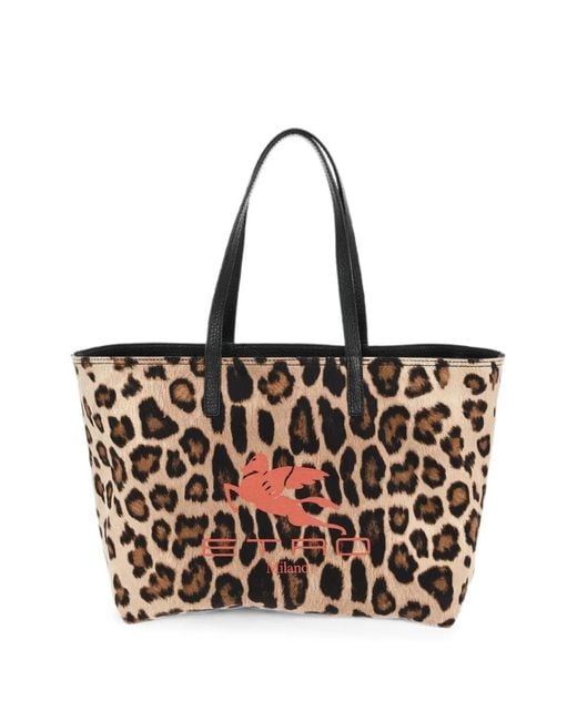 Etro White Reversible Pebbled Leather Tote Bag