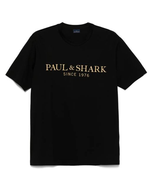 メンズ Paul & Shark ロゴ Tシャツ Black
