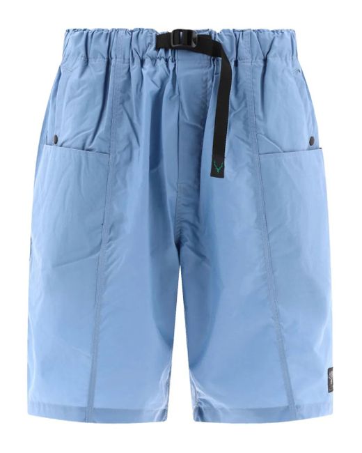 South2 West8 Shorts Met Opgestikte Zak En Ceintuur in het Blue voor heren