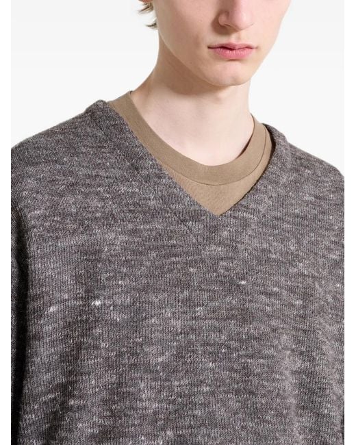 Lady White Co. Gray V-Neck Sweater for men