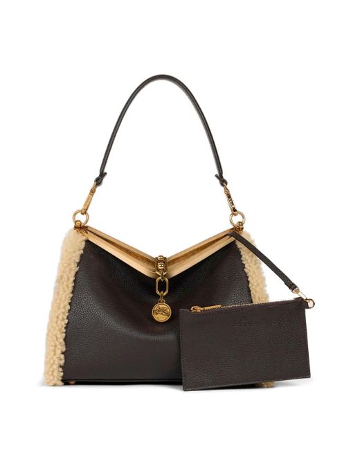 Etro Black Vela Medium Shoulder Bag