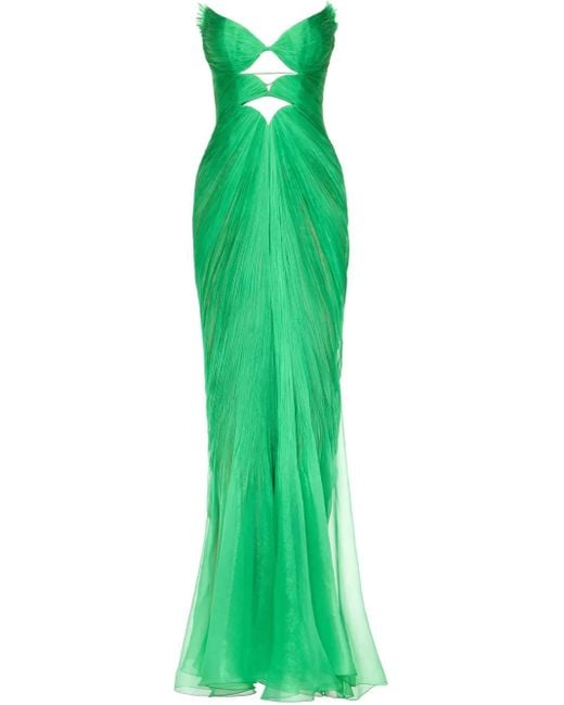 green emerald velvet dress Maria Lucia Hohan Despina