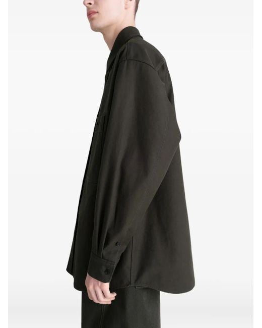 メンズ Lemaire パッチポケット オーバーシャツ Black