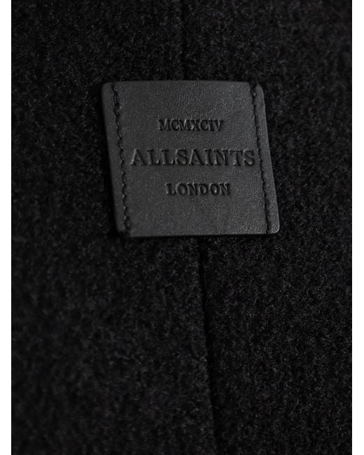 AllSaints Black Zip-Front Wool Jacket for men