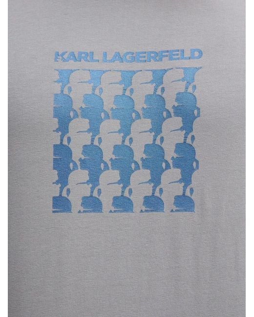Karl Lagerfeld Blue T-Shirt À Logo Imprimé for men