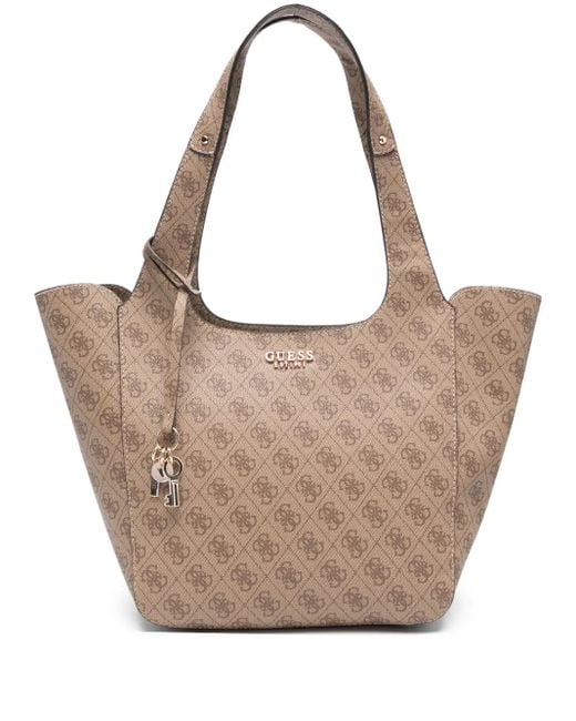 Guess Natural Logo-Plaque Tote Bag