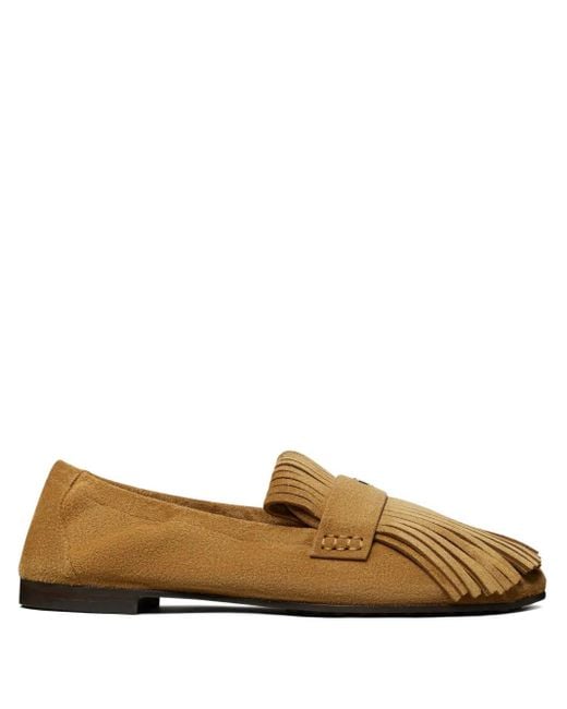 Mocassini Con Frange di Tory Burch in Brown