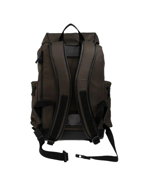 Moncler Black Kenton Drill Logo-Patch Backpack for men