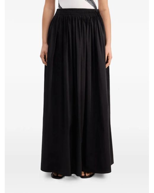 Loulou de Saison Black Naya Gathered Flared Long Skirt