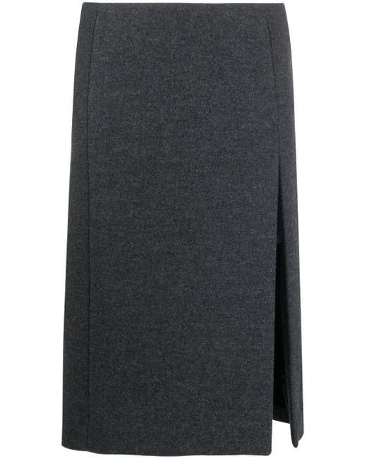 we11done Gray Wool-blend Pencil Skirt