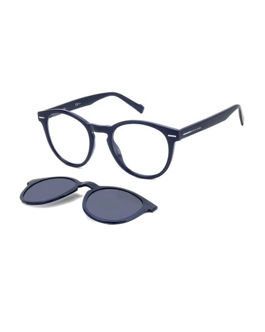 Occhiali Tondi A Clip di Pierre Cardin in Blue
