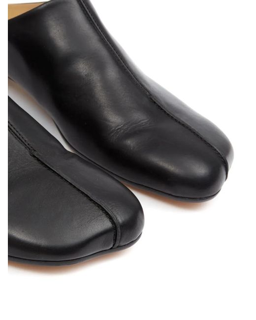 MM6 by Maison Margiela Black Slippers With Asymmetrical Tip for men