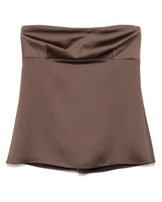 Patrizia Pepe Brown Satined Blouse