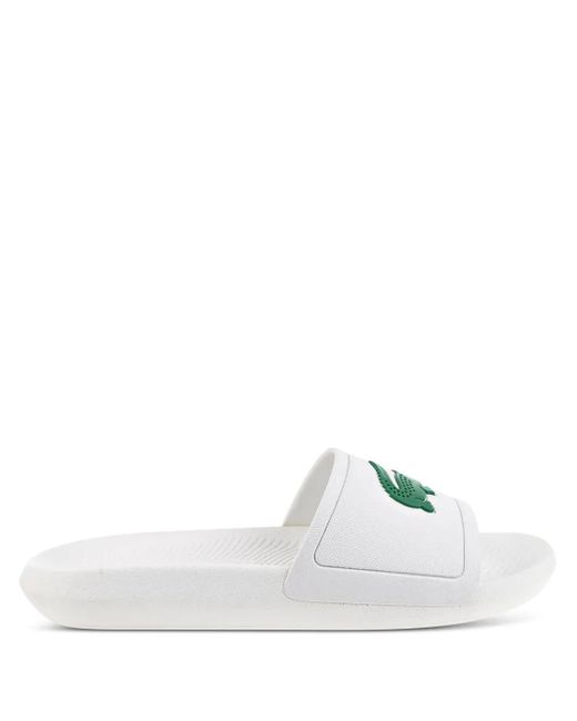 Sandali Slides Croco di Lacoste in White da Uomo