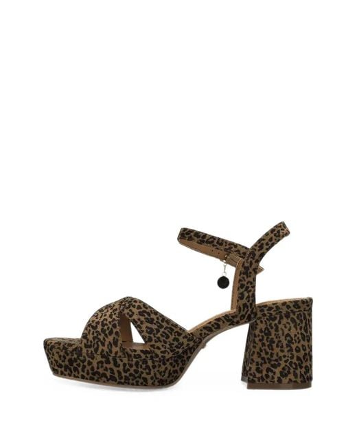 Mexx Brown Leopard-Print Platform Sandals