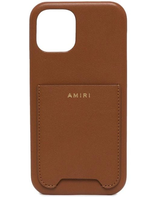 Amiri Brown Nappa Iphone 12 Phone Case for men