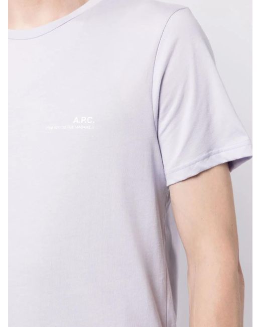 A.P.C. White Logo-Print Crew-Neck Cotton T-Shirt for men