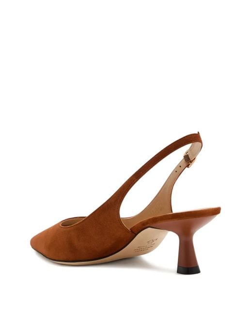 Stuart Weitzman Brown 50Mm Slingback Pumps