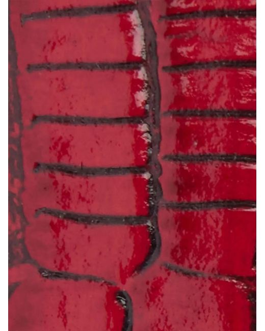 Roberto Cavalli Red Serpentine Leather Belt