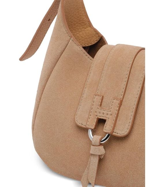 Hogan White Suede Logo-Detail Mini Bag