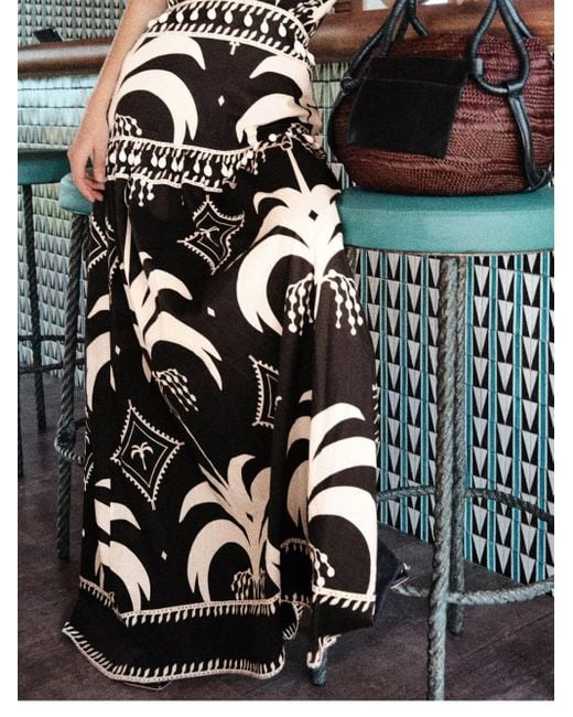 Johanna Ortiz Black Latin Rhythms Printed Cotton Poplin Maxi Dress