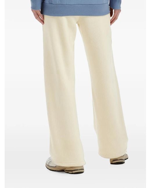 Chocoolate White Corduroy-Effect Wide-Leg Trousers
