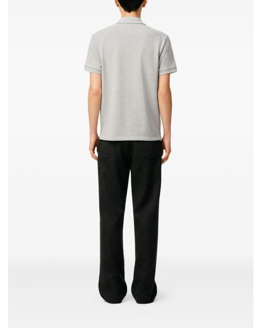AMI Gray De Coeur Cotton Polo Shirt for men