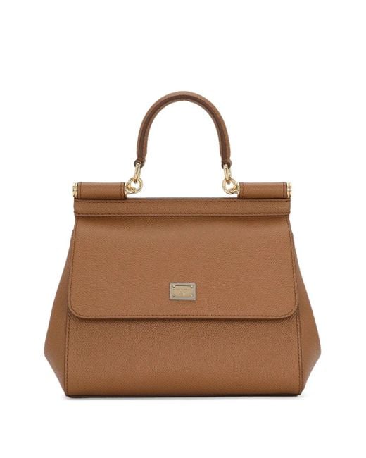 Dolce & Gabbana Brown Mittlere Karamellfarbene Sicily Handtasche