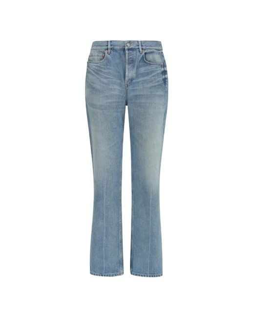 Saint Laurent Blue Mid-Rise Straight Jeans