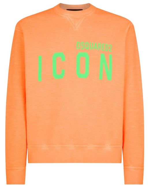 DSquared² Orange Logo-print Cotton Sweatshirt for men