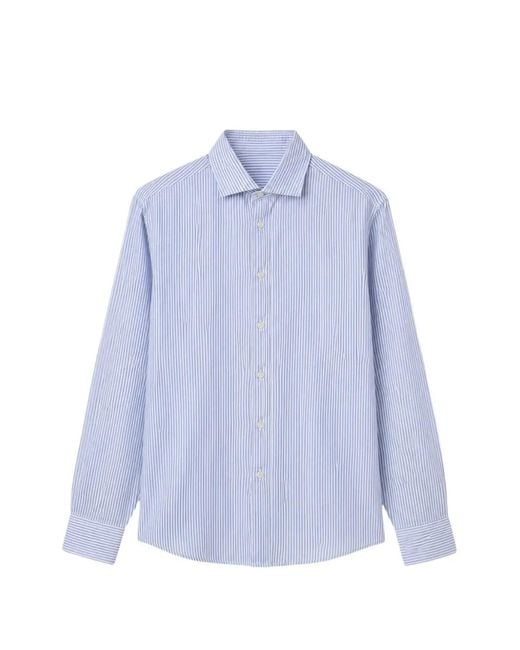 BASTONCINO Blue Striped Long-Sleeve Shirt for men