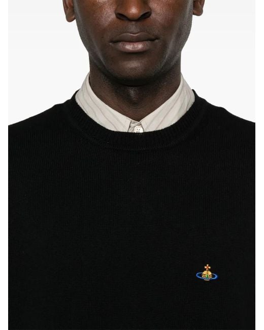 Vivienne Westwood Black Cotton And Cashmere Blend Crewneck Jumper for men