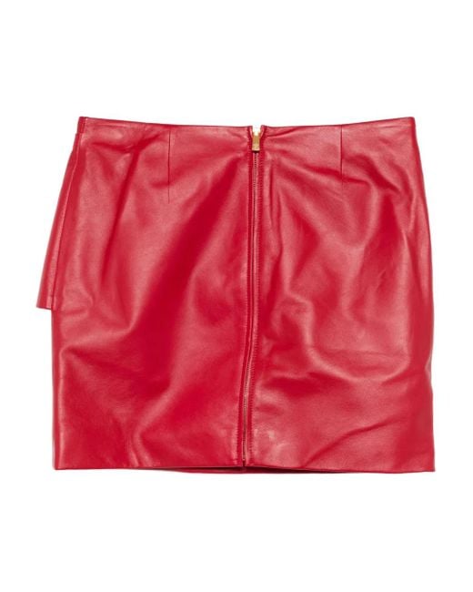 Versace Red Cupro Skirt